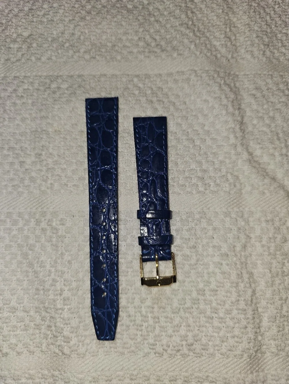 Vintage Movado 18mm Royal Blue Mock Croc Watch Strap Swiss